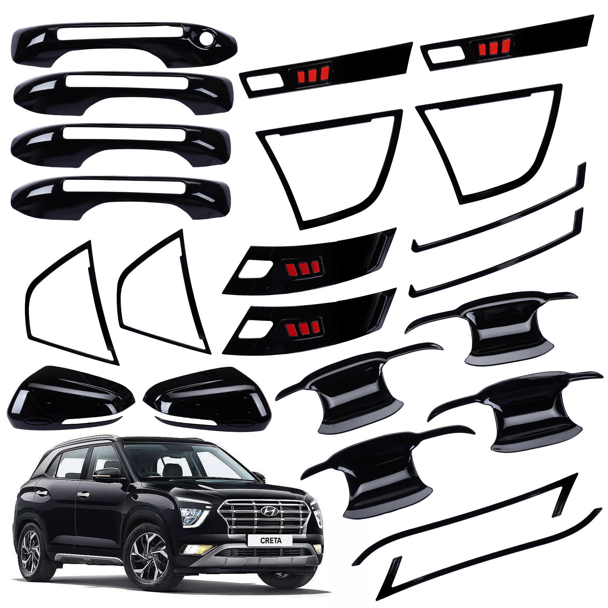 Black Applique Kit for Creta 2020 Set of 5 Items