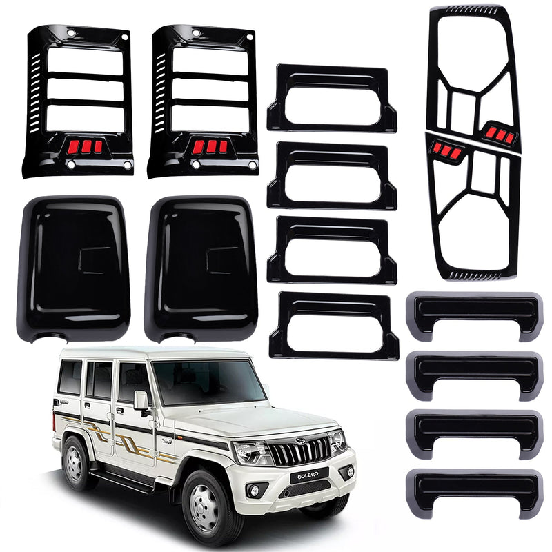 SIPL Black Styling Kit for Bolero 2020 | 5-Piece Applique Set