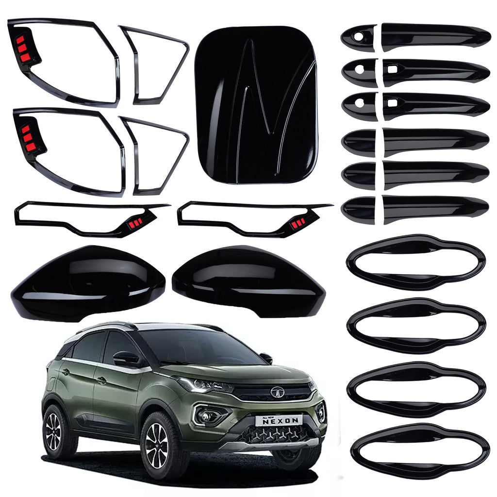 SIPL BSK Black Styling Kits for Nexon (2020+) | Black Applique Kit Set