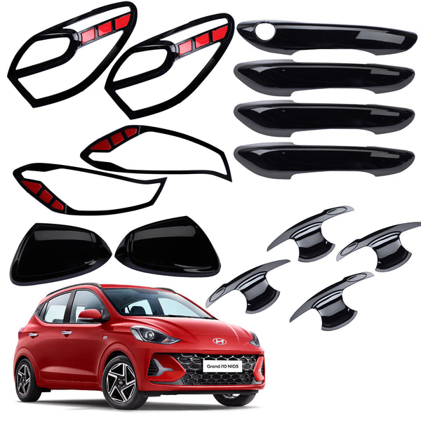 Black Applique Kit for Nios i10 2019+ Set of 5 Items