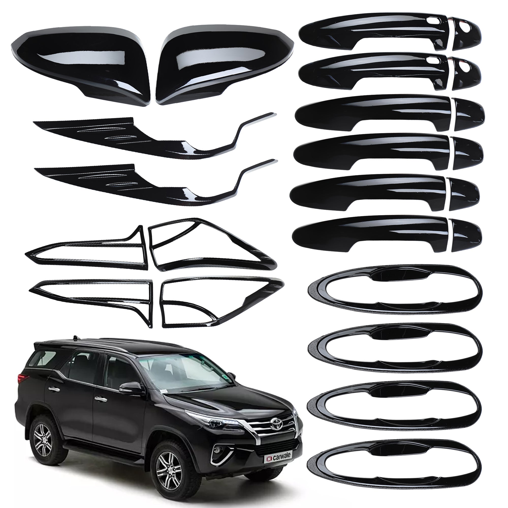 Black Como Kit for Fortuner 2016-19	Set of 5 Items