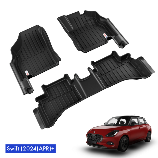 SIPL XLM Extra Large Car Floor Mats For Maruti Suzuki Swift 2024 (APR)+ | 3X Coverage