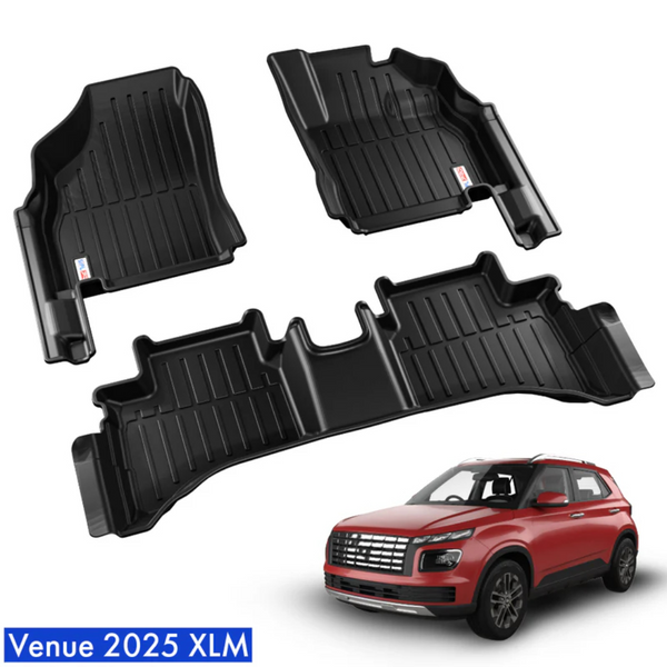 SIPL XLM Extra Large Car Floor Mats For Hyundai Venue 2025 | 3X Coverage