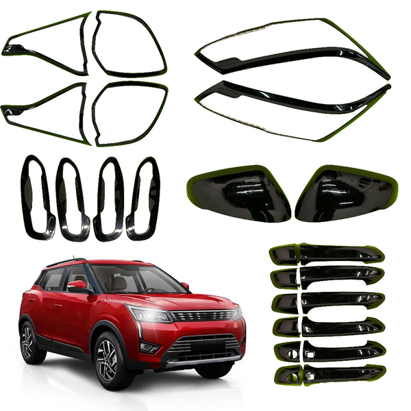 SIPL BSK Black Styling Kits for XUV300 | Black Garnish Kit Set of 5 Items