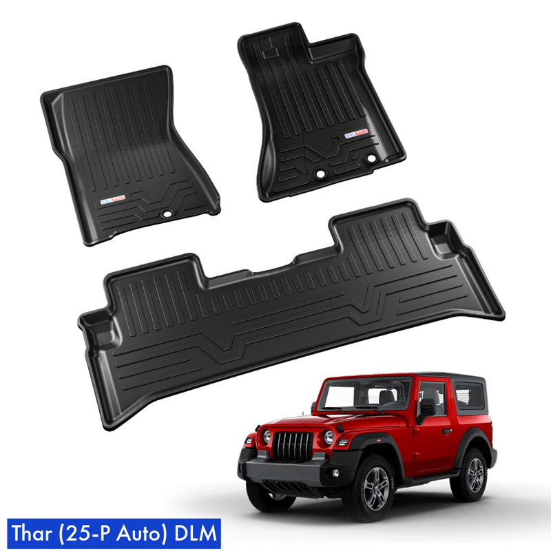 SIPL DLM Car Floor Mats For Mahindra Thar Auto (2025 Onwards) | Custom Fit 3D Floor Liners