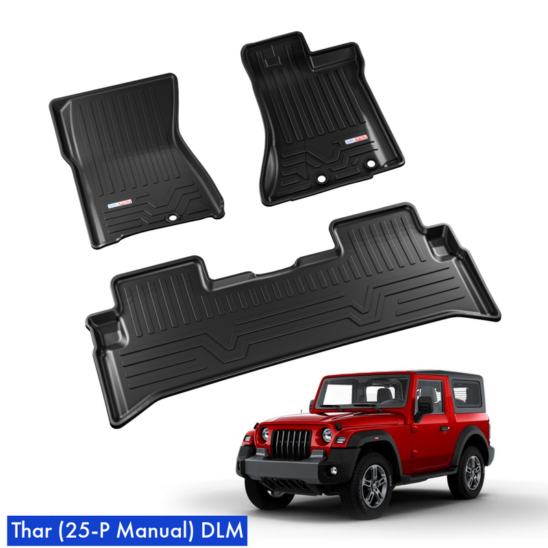 SIPL DLM Car Floor Mats For Mahindra Thar Manual (2025 Onwards) | Custom Fit 3D Floor Liners