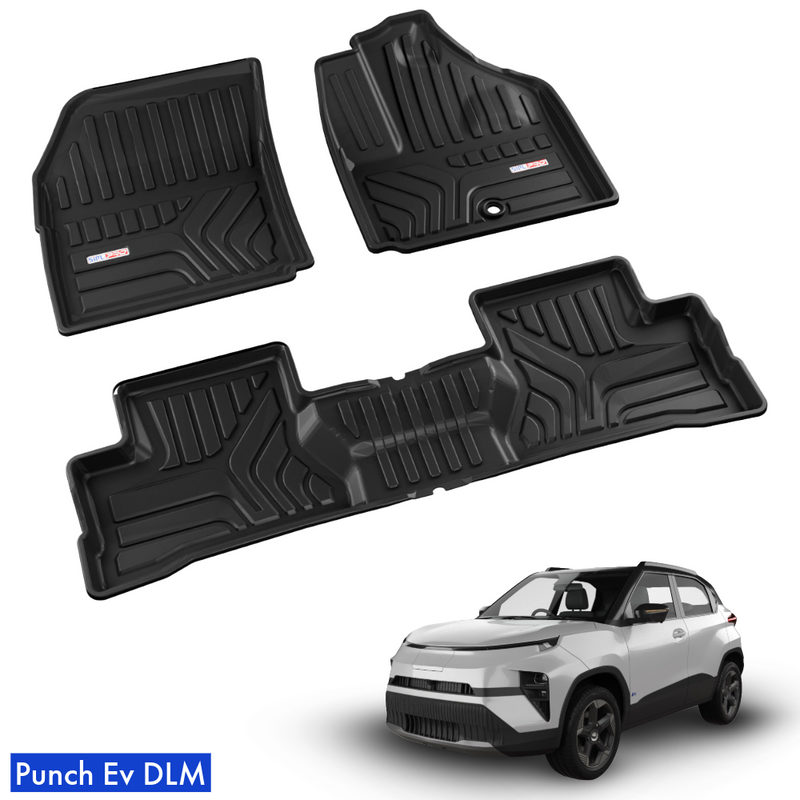 SIPL DLM Car Floor Mats For Tata Punch EV | Custom Fit 3D Floor Liners