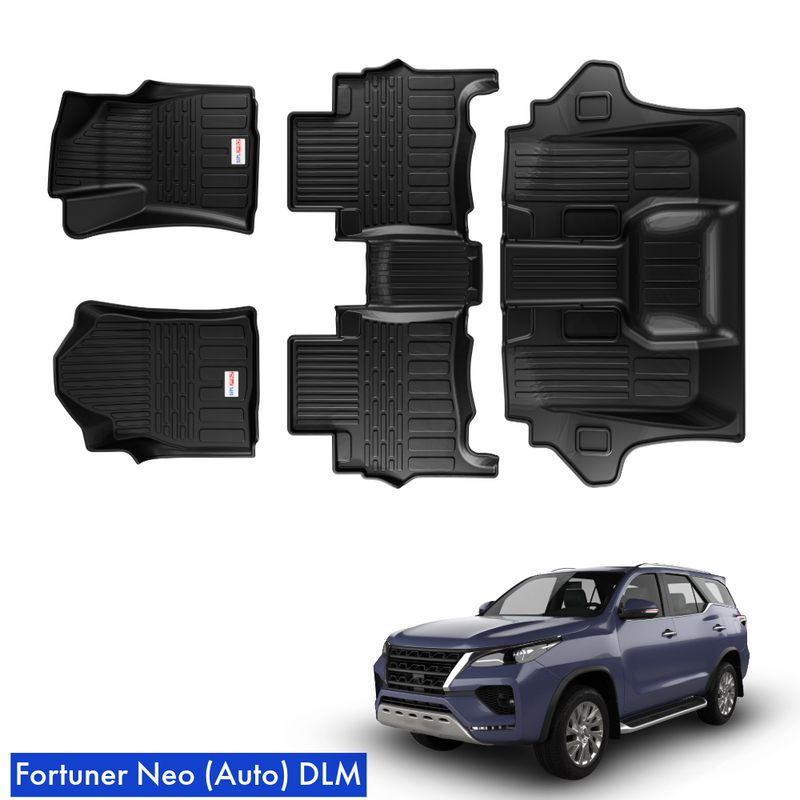 SIPL DLM Car Floor Mats For Toyota Fortuner Neo Auto (2025 Onwards) | Custom Fit 3D Floor Liners