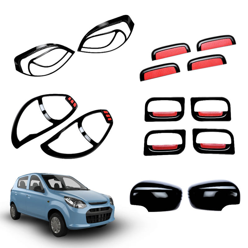 SIPL BSK Black Styling Kit for Suzuki Alto 800 | Premium Car Garnish Kit