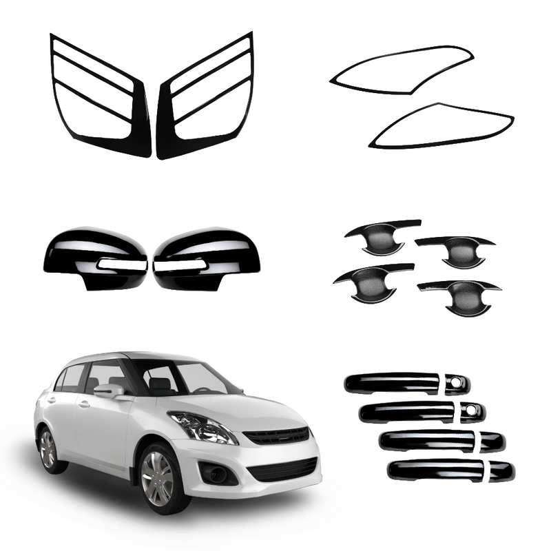 SIPL BSK Black Styling Kit for Suzuki Dzire 2012 | Premium Car Garnish Kit