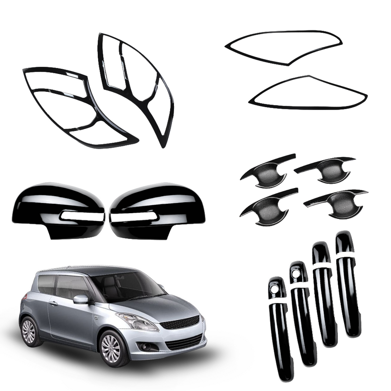 SIPL BSK Black Styling Kit for Suzuki Swift 2011 | Premium Car Garnish Kit