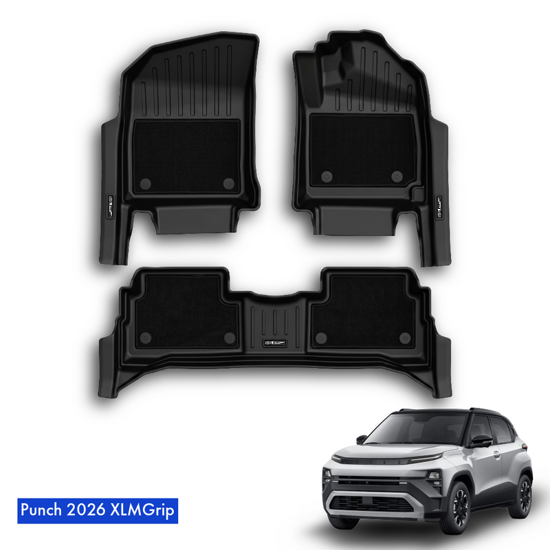 SIPL XLM Grip car floor mats for Tata Punch 2026 with carpeted comfort layer