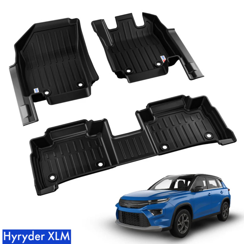 SIPL Extra Large Car Floor Mats For Toyota Hyryder | 3X Coverage
